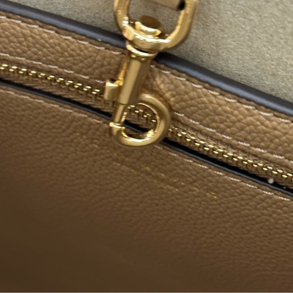 Tory Burch SMALL ROMY LEATHER HOBO BAG, TIRAMISU, Women Handbag NWT - Picture 15 of 16